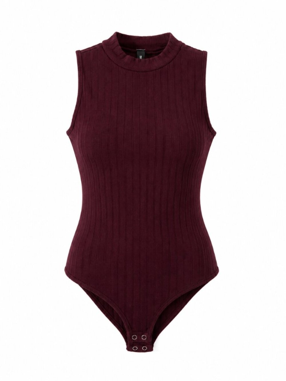 🌷 2/15 Design Lab Lord & Taylor Burgundy Ribbed Sleeveless Bodysuit Size M